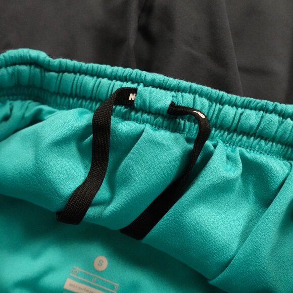 Nike Dri-FIT Running Shorts Men’s Small Charcoal Black Teal Trim 5” Inseam Lined - Picture 3 of 10